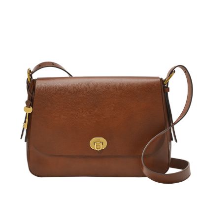 Brown Leather Large crossbody pocket