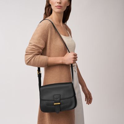 Leather flap clearance over crossbody bag