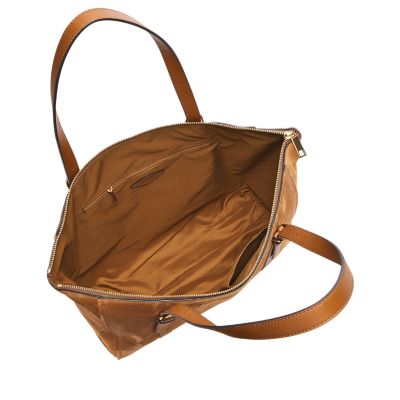 Fossil leather tote on sale bags