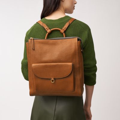  Fossil Women's Parker Leather Mini Backpack Purse Handbag,  Camel (Model: ZB1797235) : Clothing, Shoes & Jewelry