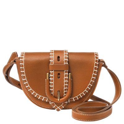 CLOE NEW - Women's handmade genuine leather crossbody bag with flap closure  and shoulder strap