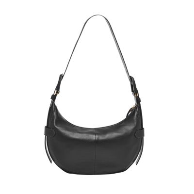 Black leather hobo discount handbag