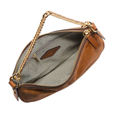 Fossil Jolie Chain Detail Leather Baguette Shoulder Bag