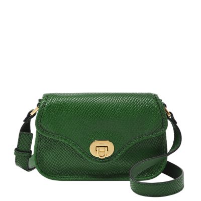 Florence Tote Leather Bag Croco-Embossed Green