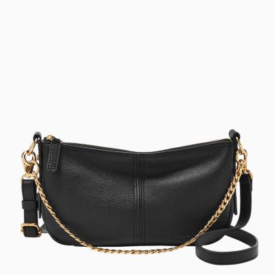 Cute Black Leather Baguette Bag Women Baguette Shoulder Bag for Women