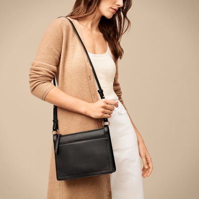 Cross body discount black leather bag