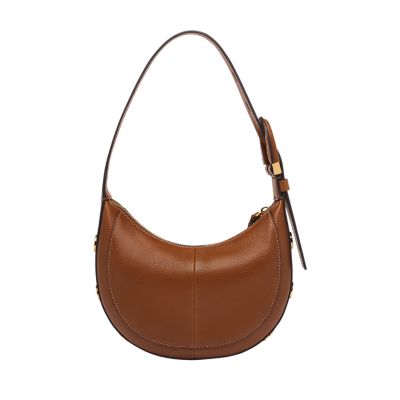 Italian leather crescent bag / black / shoulder bag