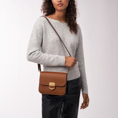 Leather crossbody bag Fossil Purple in Leather - 26138143