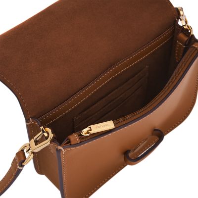 Fossil Lennox Small Flap Crossbody Bag - Saddle