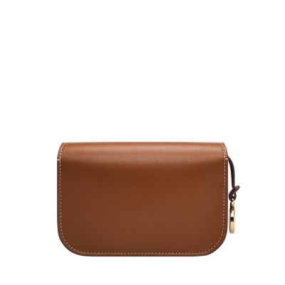 Fossil Lennox Small Flap Crossbody Bag - Saddle