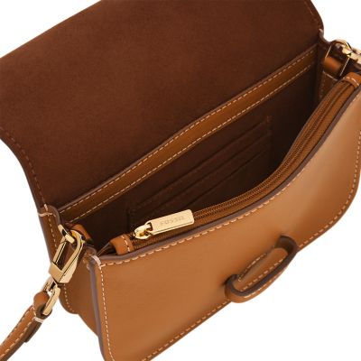 Bolso de piel pequeño para hombre con solapa y broche tipo bandolera