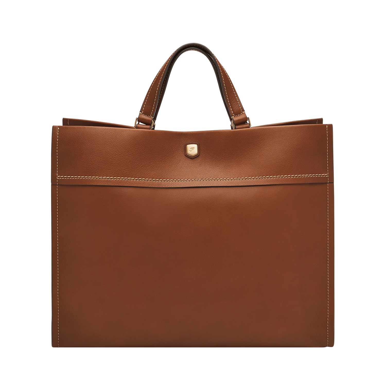 Fossil Gemma large brown leather work tote