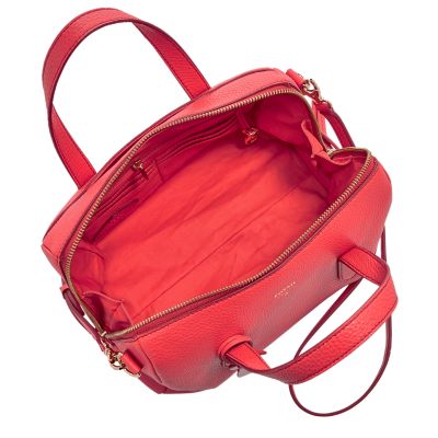 fossil sydney satchel red