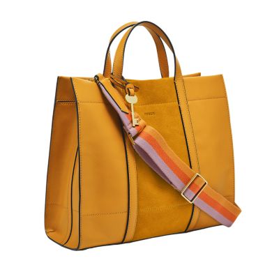 fossil mustard yellow handbag