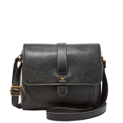 fossil kinley small crossbody black stripe