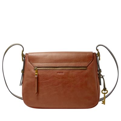 Fossil Lizard Embossed Lennox Flap Crossbody Saddle Bag