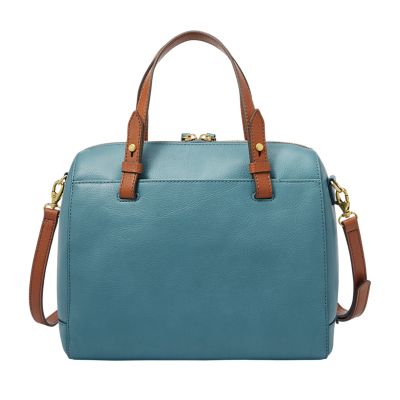 Fossil rachel store satchel horizon blue