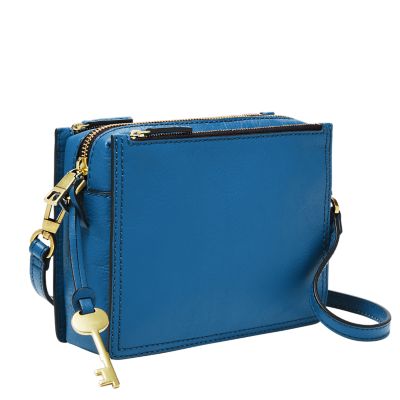 Fossil campbell store crossbody blue