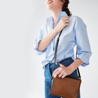 Fossil campbell leather tote new arrivals