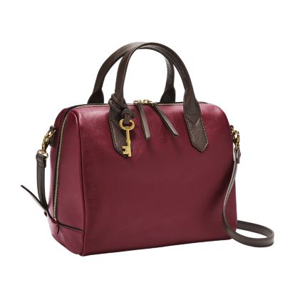 Fossil fiona hot sale leather satchel