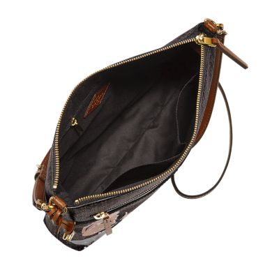Jual Fossil bag medium fiona satchel black
