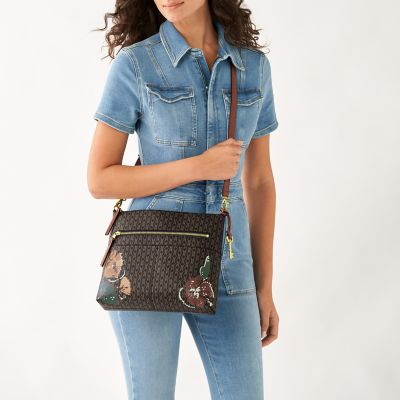 FOSSIL FIONA SATCHEL Purse Bag Handbag ZB7272 Multi Blue