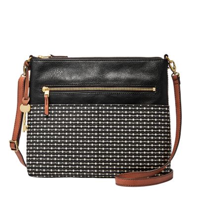 Fossil fiona large crossbody black new arrivals