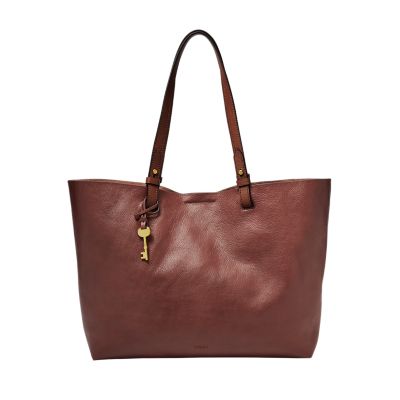 Fossil rachel leather on sale tote with zipper