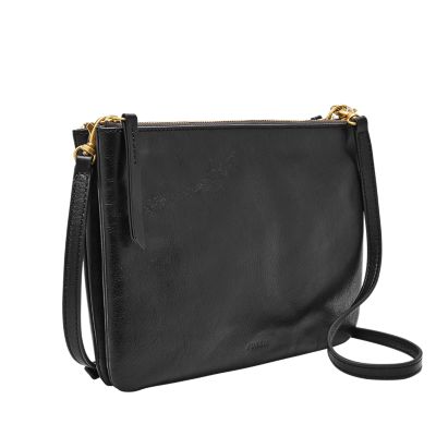 fossil black and white crossbody