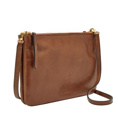 Fossil devon crossbody tan sale