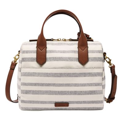 Fossil fiona satchel store blue stripe