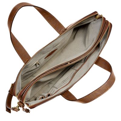 Fossil womens leather laptop on sale bag