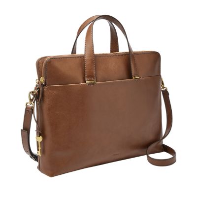 Fossil leather store computer bag