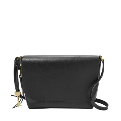 small black leather crossbody purse