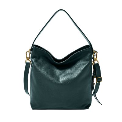 Large Hobo Bag Minimalist Black Zipper PU