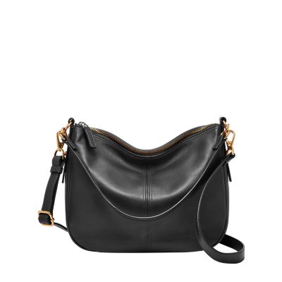 black leather handbag