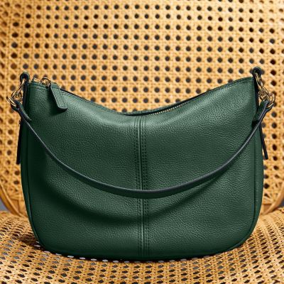 FOSSIL - Green leather crossbody popular wallet