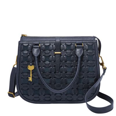 Fossil ryder satchel discount blue