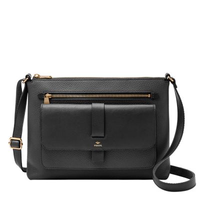 fossil black crossbody purse