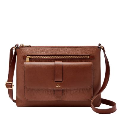 Brown Leather Large crossbody pocket