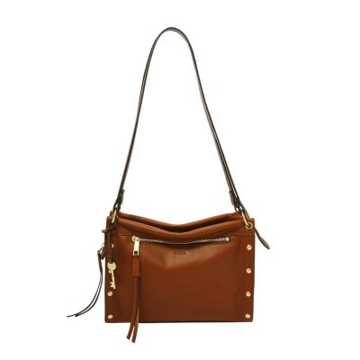 fossil leather satchel bag