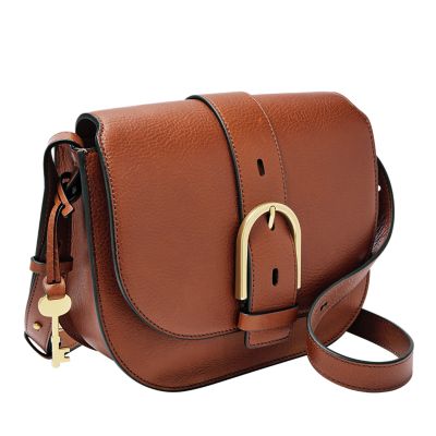 fossil messenger bag leather