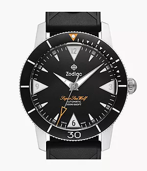 Super Sea Wolf 53 Skin Automatic Black Rubber Watch