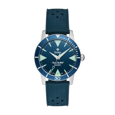 Super Sea Wolf Skin Diver Automatic Rubber Strap Watch