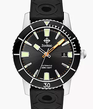 Super Sea Wolf 53 Compression Automatic Black Caoutchouc Rubber Watch