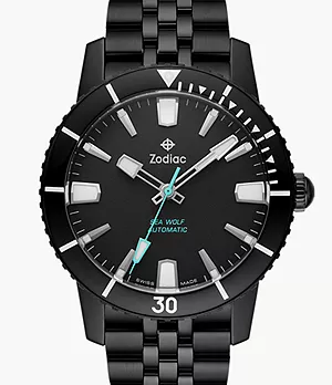 Super Sea Wolf 53 Compression Automatic Black Stainless Steel Watch