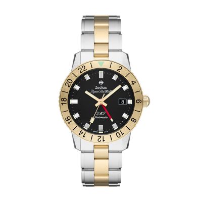 Zodiac Men's Super Sea Wolf Gmt Automatic Stainless Steel Watch - Gold / Silver