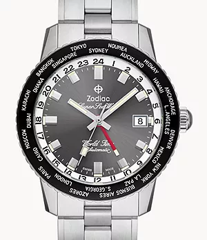 Super Sea Wolf GMT World Time Automatic Stainless Steel Watch