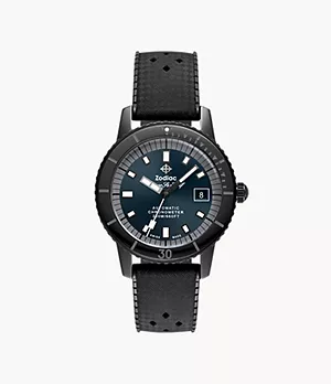 Super Sea Wolf STP 1-11 Swiss Automatic Three-Hand Date Black Rubber Watch