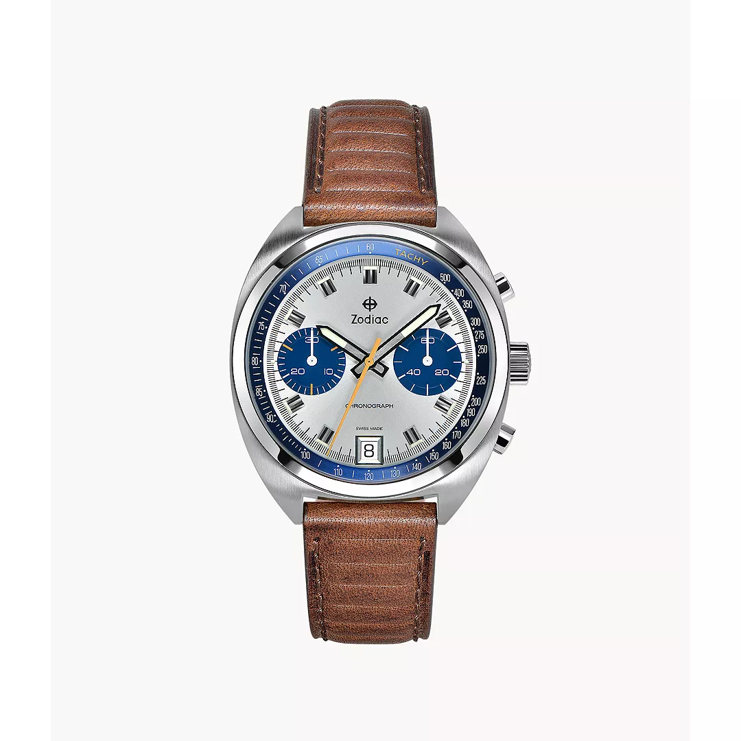 UPC 821388032823 product image for Zodiac Men's Grandrally Quartz Leather Watch - Brown | upcitemdb.com